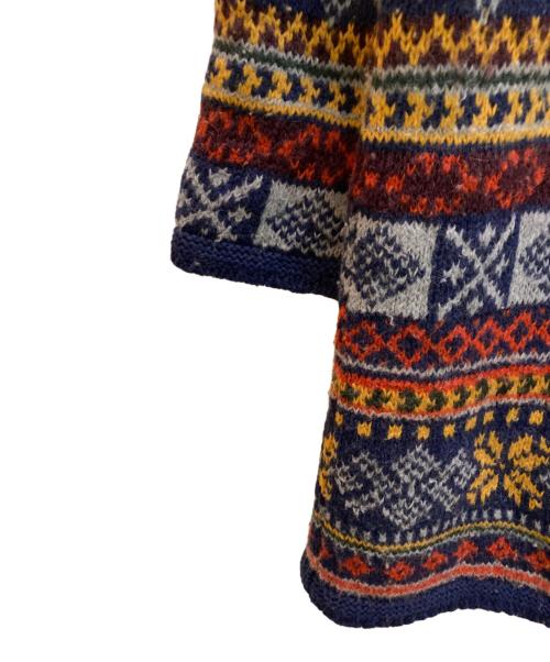 45R（フォーティファイブ・アール）45R (フォーティファイブ・アール) ジャガード ノルディックカウチンニットコート ネイビーの古着・服飾アイテム