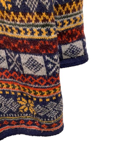 45R（フォーティファイブ・アール）45R (フォーティファイブ・アール) ジャガード ノルディックカウチンニットコート ネイビーの古着・服飾アイテム