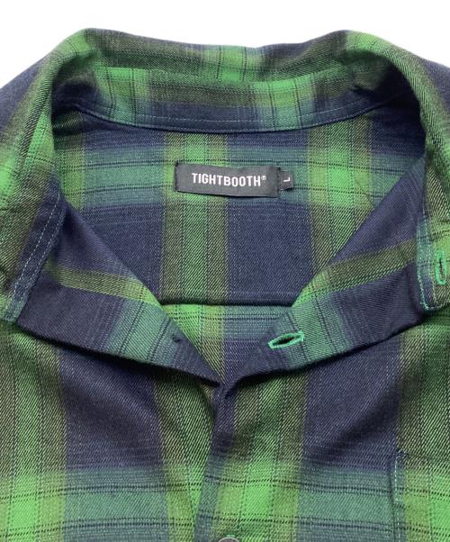 TIGHTBOOTH PRODUCTION（タイトブースプロダクション）TIGHTBOOTH PRODUCTION (タイトブースプロダクション) OMBRE L/S SHIRT / オンブレ ロングスリーブ シャツ チェック フランネル 24AW グリーン×ネイビー サイズ:Lの古着・服飾アイテム