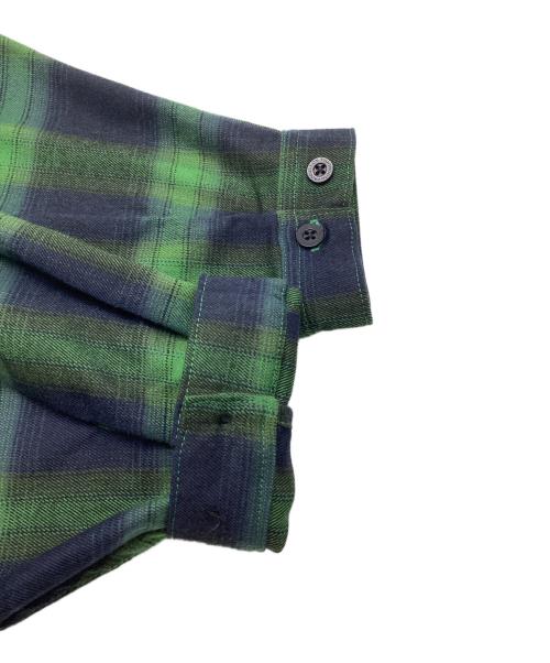 TIGHTBOOTH PRODUCTION（タイトブースプロダクション）TIGHTBOOTH PRODUCTION (タイトブースプロダクション) OMBRE L/S SHIRT / オンブレ ロングスリーブ シャツ チェック フランネル 24AW グリーン×ネイビー サイズ:Lの古着・服飾アイテム