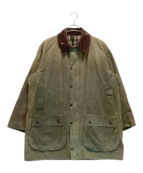 Barbour（バブアー）Barbour (バブアー) BORDER / ボーダー オイルドコート 80's 横3ワラントタグ イングランド製 オリーブ サイズ:C44/112CMの古着・服飾アイテム
