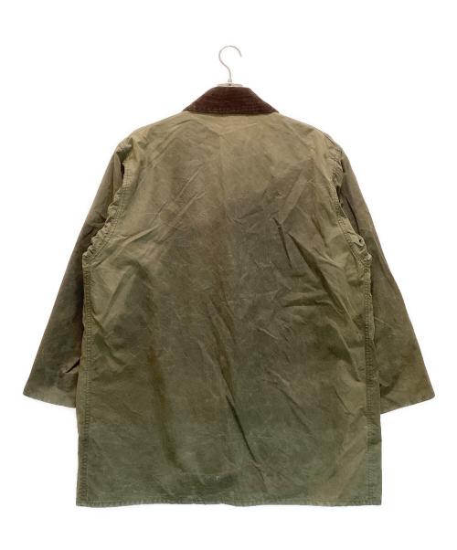 Barbour（バブアー）Barbour (バブアー) BORDER / ボーダー オイルドコート 80's 横3ワラントタグ イングランド製 オリーブ サイズ:C44/112CMの古着・服飾アイテム