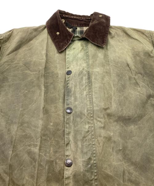 Barbour（バブアー）Barbour (バブアー) BORDER / ボーダー オイルドコート 80's 横3ワラントタグ イングランド製 オリーブ サイズ:C44/112CMの古着・服飾アイテム