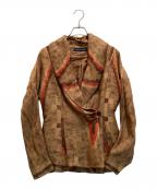 RALPH LAURENラルフローレン）の古着「ネイティブ柄リネンシルクジャケット」｜ブラウン