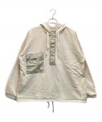 GYPSY & SONSジプシーアンドサンズ）の古着「RAFFY HIMALAYAN PAHAKA / ラフィー ヒマラヤン パーカー　ハーフジップ　プルオーバー　バイカラー　切替」｜アイボリー