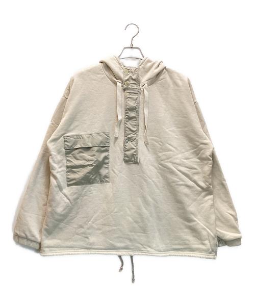 GYPSY & SONS（ジプシーアンドサンズ）GYPSY & SONS (ジプシーアンドサンズ) RAFFY HIMALAYAN PAHAKA / ラフィー ヒマラヤン パーカー　ハーフジップ　プルオーバー　バイカラー　切替 アイボリー サイズ:1の古着・服飾アイテム