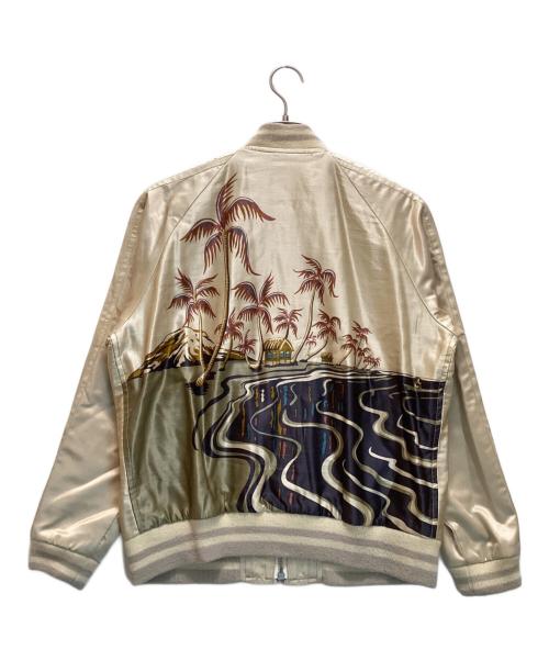 SASQUATCHfabrix.（サスクワッチファブリックス）SASQUATCHfabrix. (サスクワッチファブリックス) スーベニアジャケット　スカジャン　フルジップ　シルク　12AW ベージュ サイズ:Mediumの古着・服飾アイテム