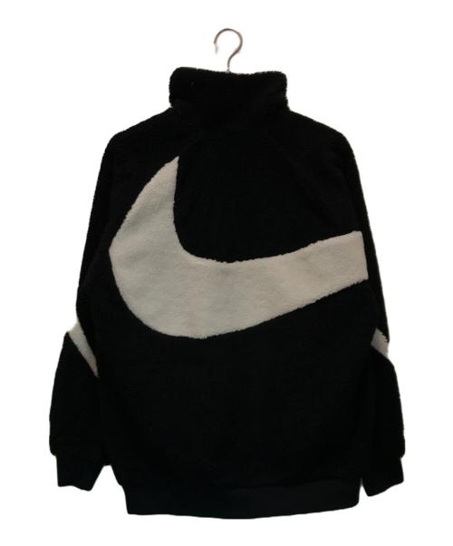 NIKE（ナイキ）NIKE (ナイキ) ビッグ スウッシュ リバーシブル ボア ジャケット ブラック×ホワイト サイズ:XLの古着・服飾アイテム