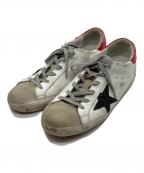 GOLDEN GOOSEゴールデングース）の古着「ヴィンテージ加工スパンコールスニーカー」｜ホワイト×ベージュ