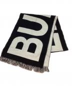 BURBERRYバーバリー）の古着「ウール リバーシブルロゴマフラー」｜ブラック×ホワイト