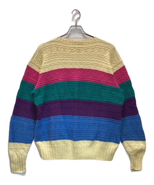 POLO RALPH LAUREN（ポロ・ラルフローレン）POLO RALPH LAUREN (ポロ・ラルフローレン) マルチカラーコットンケーブルボーダーニット マルチカラー サイズ:XLの古着・服飾アイテム