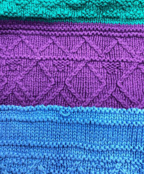 POLO RALPH LAUREN（ポロ・ラルフローレン）POLO RALPH LAUREN (ポロ・ラルフローレン) マルチカラーコットンケーブルボーダーニット マルチカラー サイズ:XLの古着・服飾アイテム