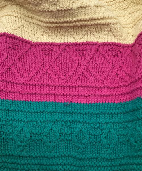 POLO RALPH LAUREN（ポロ・ラルフローレン）POLO RALPH LAUREN (ポロ・ラルフローレン) マルチカラーコットンケーブルボーダーニット マルチカラー サイズ:XLの古着・服飾アイテム