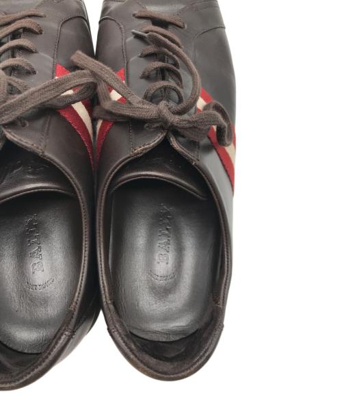 BALLY（バリー）BALLY (バリー) ラインデザインレザーシューズ ブラウン サイズ:91/2の古着・服飾アイテム