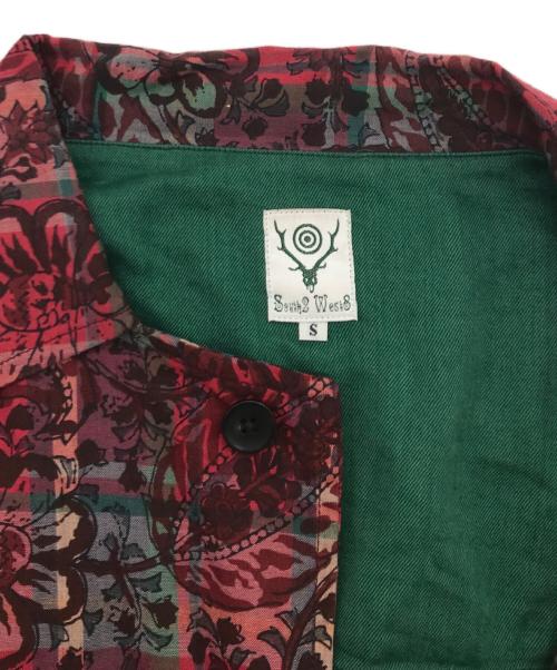 South2 West8（サウスツー ウエストエイト）south2 west8 (サウスツー ウエストエイト) 総柄シャツジャケット レッド サイズ:Sの古着・服飾アイテム