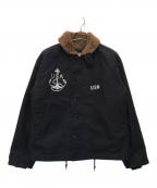 HOUSTONヒューストン）の古着「カスタムN-1デッキジャケット」｜ネイビー