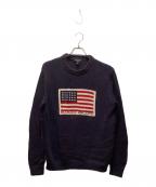 POLO JEANS CO.ポロジーンズカンパニー）の古着「星条旗コットンニット」｜ネイビー