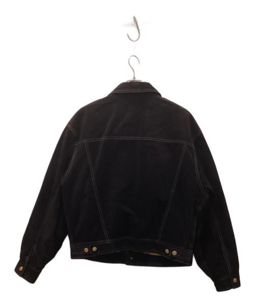 VERSACE JEANS COUTURE（ヴェルサーチ ジーンズクチュール）VERSACE JEANS COUTURE (ヴェルサーチ ジーンズクチュール) 中綿スウェードトラッカージャケット ブラック サイズ:36の古着・服飾アイテム