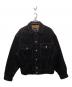 VERSACE JEANS COUTURE（ヴェルサーチ ジーンズクチュール）の古着「中綿スウェードトラッカージャケット」｜ブラック