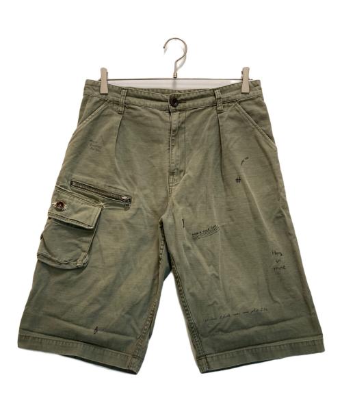 Porter Classic（ポータークラシック）Porter Classic (ポータークラシック) ハンドワークリメイクパンツハーフパンツ グリーン サイズ:Mの古着・服飾アイテム