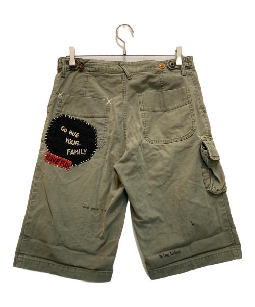 Porter Classic（ポータークラシック）Porter Classic (ポータークラシック) ハンドワークリメイクパンツハーフパンツ グリーン サイズ:Mの古着・服飾アイテム