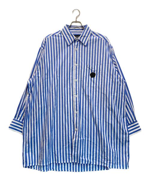 VIKTOR&ROLF（ヴィクター＆ロルフ）VIKTOR&ROLF (ヴィクター＆ロルフ) ラバーパッチオーバーサイズストライプシャツ ホワイト×ブルー サイズ:52の古着・服飾アイテム