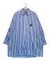 VIKTOR&ROLF（ヴィクター＆ロルフ）の古着「ラバーパッチオーバーサイズストライプシャツ」｜ホワイト×ブルー