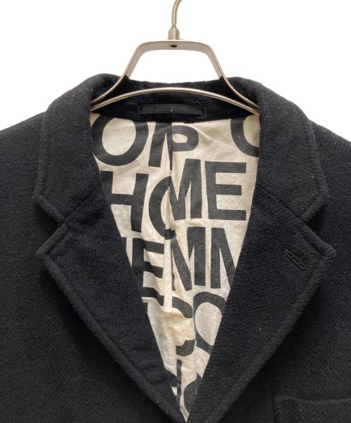 COMME des GARCONS HOMME（コムデギャルソン オム）COMME des GARCONS HOMME (コムデギャルソン オム) 裏地ロゴデザイン3Bテーラードジャケット ブラック サイズ:Ⅼの古着・服飾アイテム