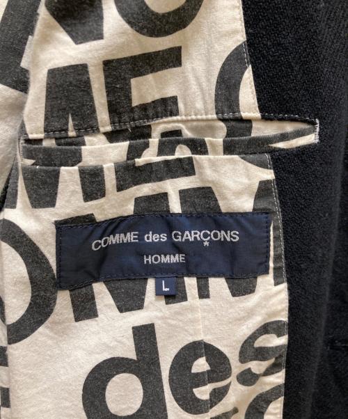 COMME des GARCONS HOMME（コムデギャルソン オム）COMME des GARCONS HOMME (コムデギャルソン オム) 裏地ロゴデザイン3Bテーラードジャケット ブラック サイズ:Ⅼの古着・服飾アイテム