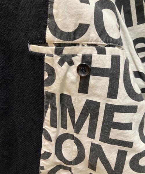 COMME des GARCONS HOMME（コムデギャルソン オム）COMME des GARCONS HOMME (コムデギャルソン オム) 裏地ロゴデザイン3Bテーラードジャケット ブラック サイズ:Ⅼの古着・服飾アイテム