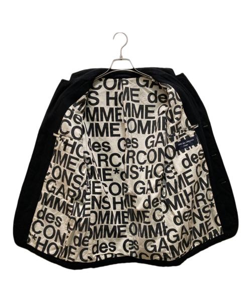COMME des GARCONS HOMME（コムデギャルソン オム）COMME des GARCONS HOMME (コムデギャルソン オム) 裏地ロゴデザイン3Bテーラードジャケット ブラック サイズ:Ⅼの古着・服飾アイテム