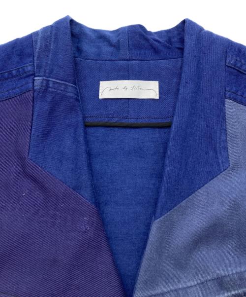 made by filum（メイドバイフィールム）made by filum (メイドバイフィールム) 再構築ノーカラージャケット インディゴ サイズ:FREEの古着・服飾アイテム