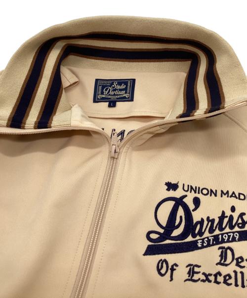 STUDIO D'ARTISAN（ステュディオダルチザン）STUDIO D'ARTISAN (ステュディオダルチザン) ロゴ刺繍デザイントラックジャケット ベージュ サイズ:Lの古着・服飾アイテム