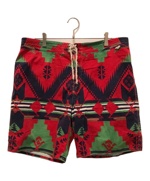POLO RALPH LAUREN（ポロ・ラルフローレン）POLO RALPH LAUREN (ポロ・ラルフローレン) ネイティブ柄ショーツ レッド サイズ:91cm (W36)の古着・服飾アイテム