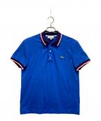 LACOSTEラコステ）の古着「トリコロールリブポロシャツ」｜ブルー
