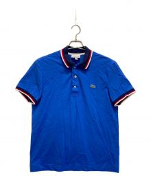 LACOSTE（ラコステ）の古着「トリコロールリブポロシャツ」｜ブルー