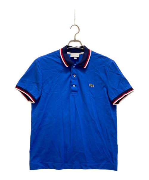 LACOSTE（ラコステ）LACOSTE (ラコステ) トリコロールリブポロシャツ ブルー サイズ:Mの古着・服飾アイテム