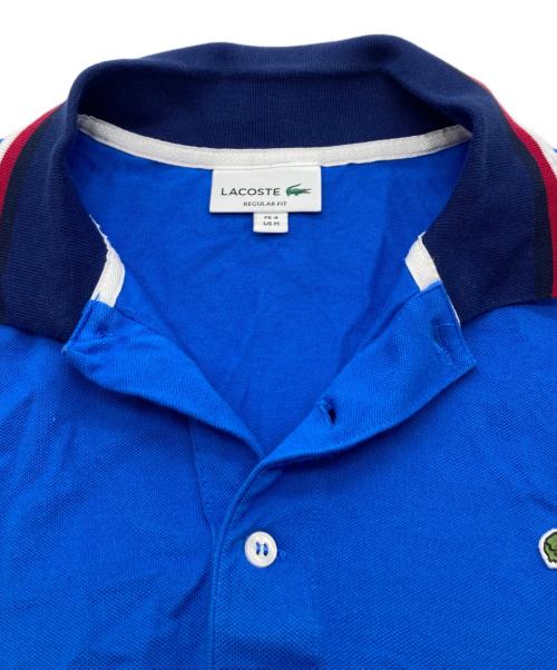 LACOSTE（ラコステ）LACOSTE (ラコステ) トリコロールリブポロシャツ ブルー サイズ:Mの古着・服飾アイテム