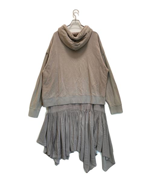 Maison MIHARA YASUHIRO（メゾン ミハラ ヤスヒロ）Maison MIHARA YASUHIRO (メゾン ミハラ ヤスヒロ) ヴィンテージ加工ドッキングパーカーワンピース ブラウン サイズ:FREEの古着・服飾アイテム