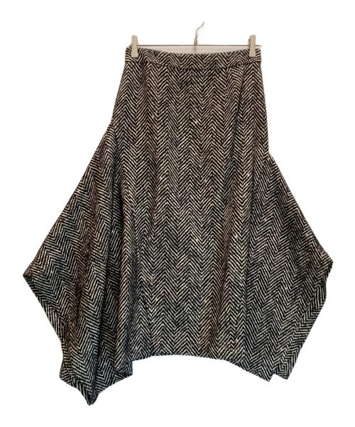 Rumche（ラムシェ）Rumche (ラム・シェ) ヘリンボーンスカート ブラック×ベージュ サイズ:Sの古着・服飾アイテム