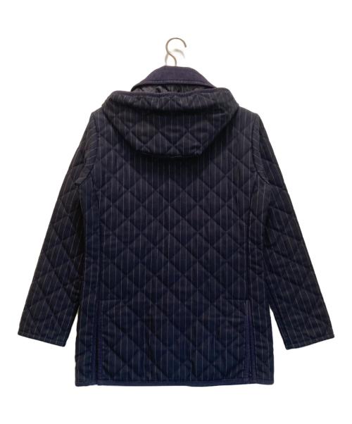 LAVENHAM（ラベンハム）LAVENHAM (ラベンハム) ストライプウールキルティングジャケット ネイビー サイズ:34の古着・服飾アイテム