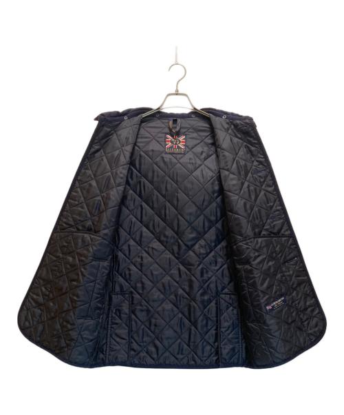 LAVENHAM（ラベンハム）LAVENHAM (ラベンハム) ストライプウールキルティングジャケット ネイビー サイズ:34の古着・服飾アイテム