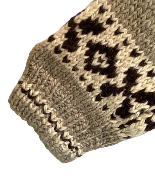 POLO RALPH LAUREN（ポロ・ラルフローレン）POLO RALPH LAUREN (ポロ・ラルフローレン) カウチンハンドニットカーディガン グレー×アイボリー サイズ:Ⅼの古着・服飾アイテム