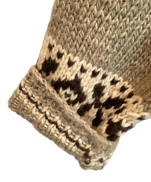 POLO RALPH LAUREN（ポロ・ラルフローレン）POLO RALPH LAUREN (ポロ・ラルフローレン) カウチンハンドニットカーディガン グレー×アイボリー サイズ:Ⅼの古着・服飾アイテム