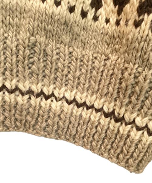 POLO RALPH LAUREN（ポロ・ラルフローレン）POLO RALPH LAUREN (ポロ・ラルフローレン) カウチンハンドニットカーディガン グレー×アイボリー サイズ:Ⅼの古着・服飾アイテム