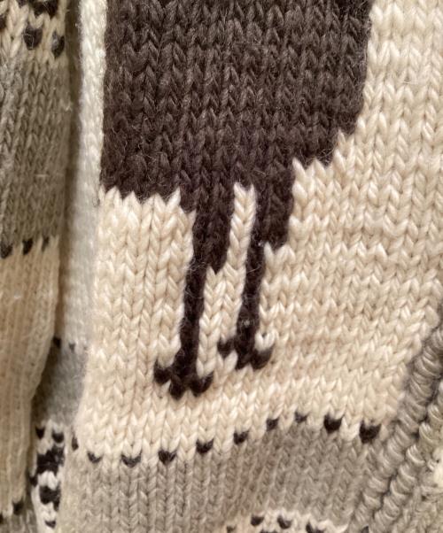 POLO RALPH LAUREN（ポロ・ラルフローレン）POLO RALPH LAUREN (ポロ・ラルフローレン) カウチンハンドニットカーディガン グレー×アイボリー サイズ:Ⅼの古着・服飾アイテム