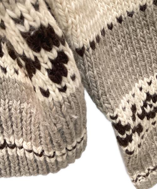 POLO RALPH LAUREN（ポロ・ラルフローレン）POLO RALPH LAUREN (ポロ・ラルフローレン) カウチンハンドニットカーディガン グレー×アイボリー サイズ:Ⅼの古着・服飾アイテム