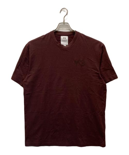 Y-3（ワイスリー）Y-3 (ワイスリー) クラシックロゴ クルーネックTシャツ ワインレッド サイズ:Lの古着・服飾アイテム