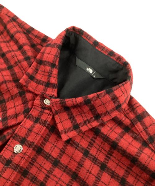 THE NORTH FACE（ザ ノース フェイス）THE NORTH FACE (ザ ノース フェイス) Brushwood Wool SHIRT レッド サイズ:XLの古着・服飾アイテム