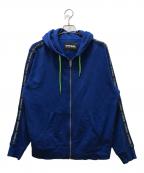 DIESELディーゼル）の古着「アームロゴテープ ジップパーカー」｜ブルー